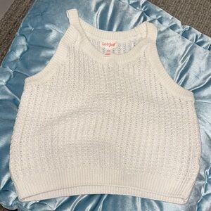 Cat & Jack Girls Size M Off-white Knit Cropped Top